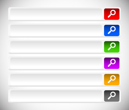Search bars, buttons with magnifier glass symbolsのイラスト素材
