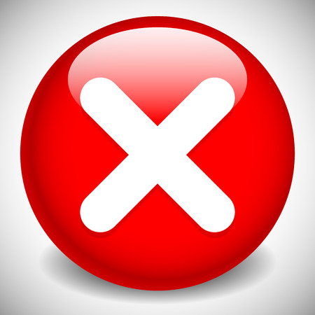 Red cross, X shape. Remove, delete, restriction sign, icon.の写真素材