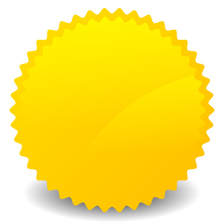 Isolated yellow, orange starburst shape with blank space. Vectorの写真素材
