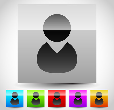 Character, user icon with various colors includedの写真素材