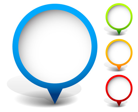 Circular map marker, map pin icon. blank space. vectorの写真素材