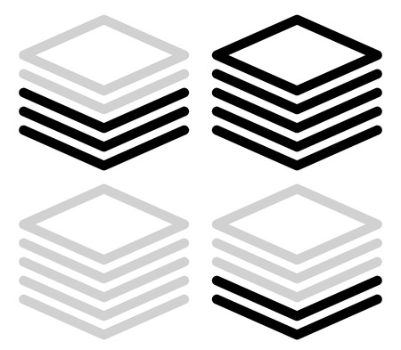 Tall black and white progress, steps, phase indicators, vector. (5 steps)のイラスト素材