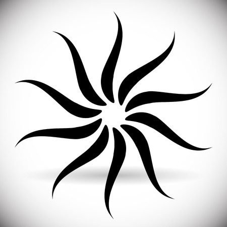 Radial twisted motif, abstract graphic. Editable vector.のイラスト素材