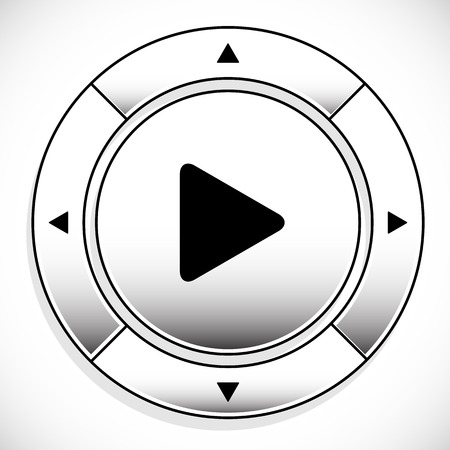 Remote controller's central buttons, multimedia buttons. Interface element.のイラスト素材