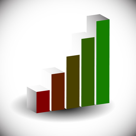 3d bar chart, bar graph element. Editable vector graphics. Illustration for business, finance, growth concepts.のイラスト素材