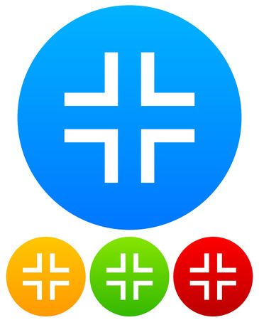 Icons with simple angular, crosshair, reticle symbols.のイラスト素材