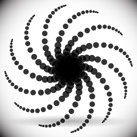 Swirling abstract vector element, dotted radiating linesの写真素材