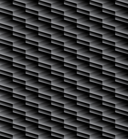 Grayscale, monochrome seamless pattern, background with 3d cubesのイラスト素材