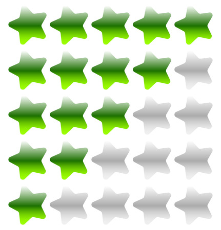 Star rating element for valuation, quality, rating or customer satisfaction, feedback concepts. Editable vector.のイラスト素材