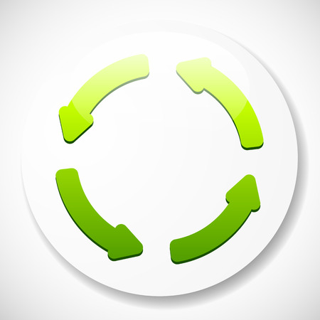 Circular arrows for recycle, repetition, rotation or cycle, synchronization, forward, backward concepts. Arrows in circle vector graphics.のイラスト素材
