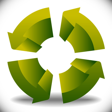 Circular arrows for recycle, repetition, rotation or cycle, synchronization, forward, backward concepts. Arrows in circle vector graphics.のイラスト素材