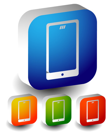 Mobile, smart phone vector icons. Set of 4 colors to match your design.のイラスト素材
