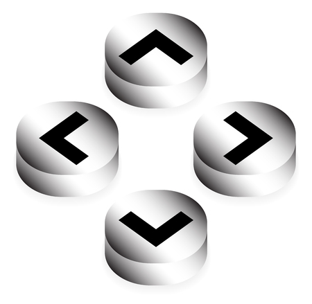 Four way arrow, button with arrows. Vector Illustration.のイラスト素材