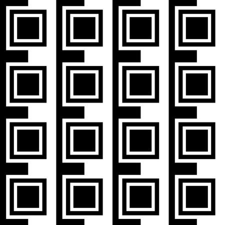 Squares abstract pattern. Monochrome, seamlessly repeatable checkered pattern with alternating squares.のイラスト素材