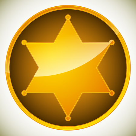 Classic western sheriff badge, sheriff star. Vector illustration.のイラスト素材