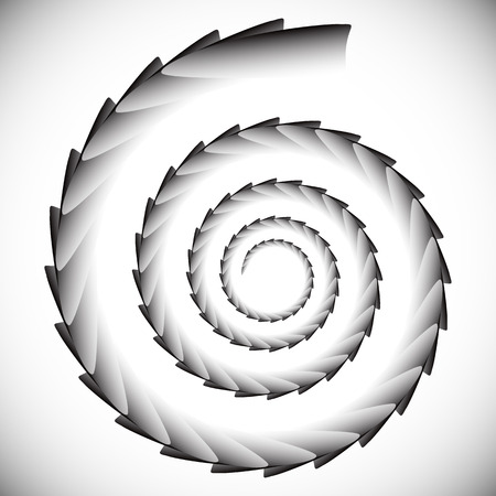 Abstract spinning, twirling graphics with rotating shapes. Spiraling, swirling element.のイラスト素材