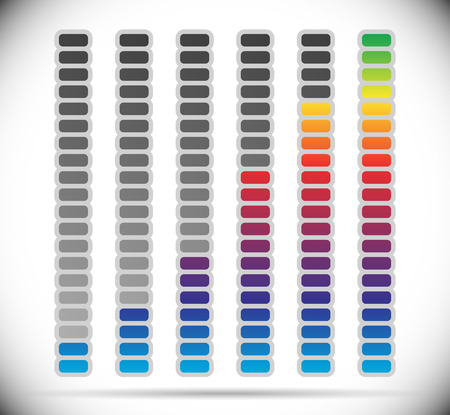 Color coded progress, level indicator with units.のイラスト素材