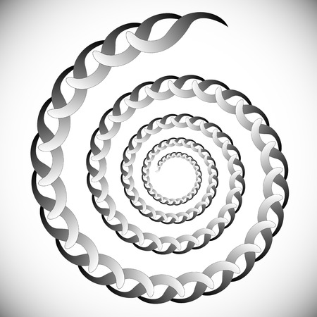 Abstract spinning, twirling graphics with rotating shapes. Spiraling, swirling element.のイラスト素材