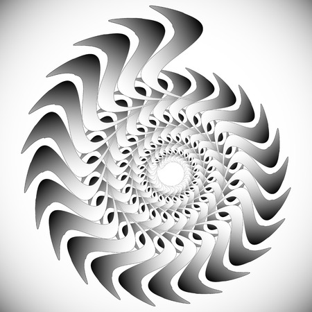 Abstract spinning, twirling graphics with rotating shapes. Spiraling, swirling element.のイラスト素材