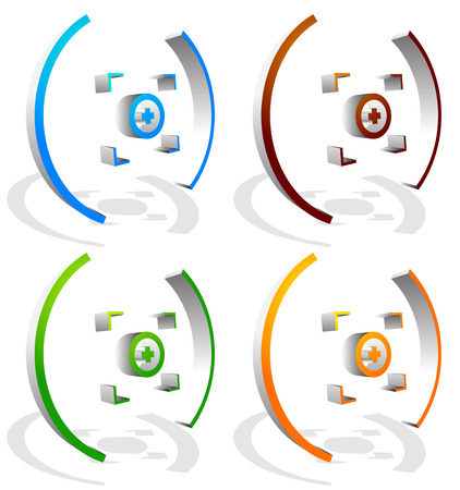 Colorful cross hair, target mark vector graphics.のイラスト素材