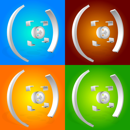 Colorful cross hair, target mark vector graphics.のイラスト素材