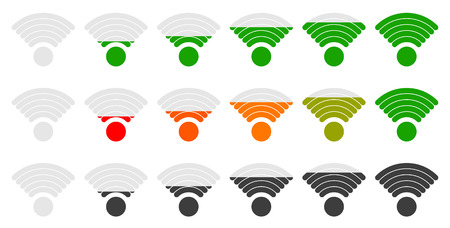 Signal strength indicator set with adjustable opacity mask.のイラスト素材