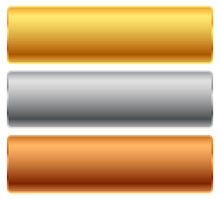Gold, silver, bronze bars, banners. Editable vector.のイラスト素材