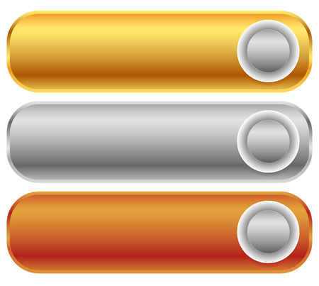 Gold, silver, bronze bars, banners. Editable vector.のイラスト素材