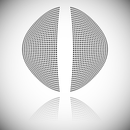 Distortion effect on mesh of squares with reflection. Abstract vector element.のイラスト素材