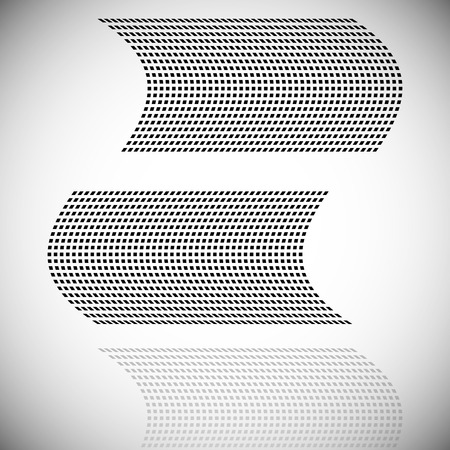 Distortion effect on mesh of squares with reflection. Abstract vector element.のイラスト素材