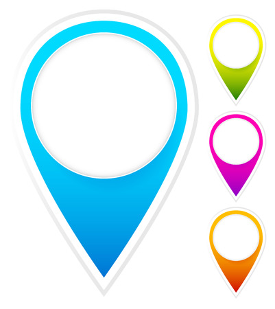 Set of colorful map markers, map pinsのイラスト素材