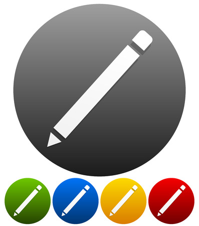 Pencil symbol on background(s) in four color.のイラスト素材