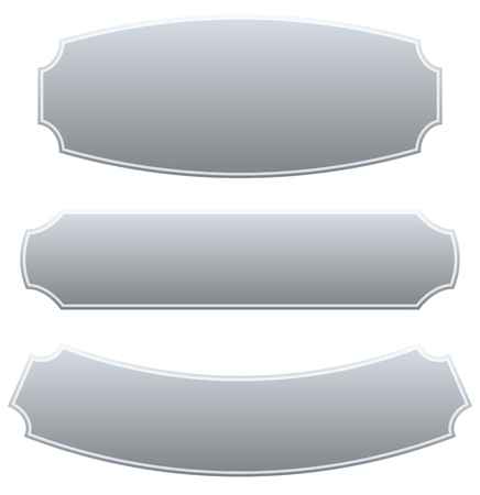 Set of 3 rectangular plaque, banner backgroundsのイラスト素材