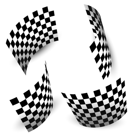 Checkered (chequered) racing flag isolated on whiteのイラスト素材