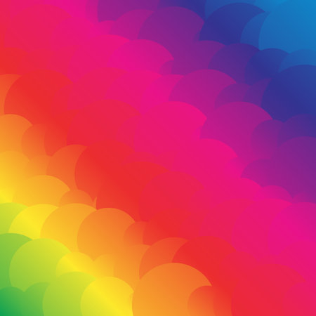 Random shapes with spectrum gradient fills. vector graphic