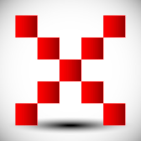 Red cross sign, X letter, X shape.のイラスト素材