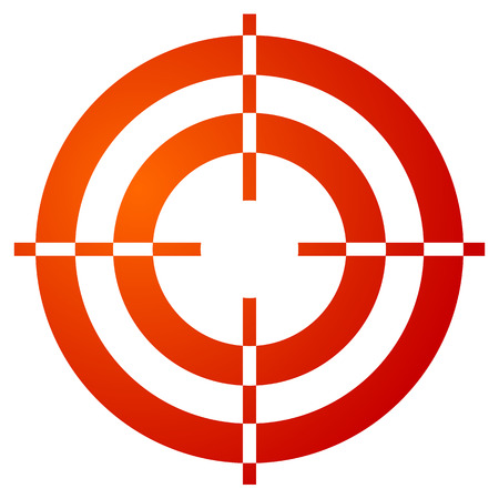 Colored crosshair, reticle, target mark shape on whiteのイラスト素材