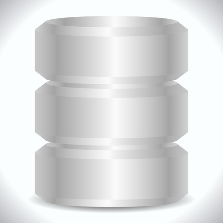 Metallic cylinders. Hard disk drive, HDD, server, hosting, database conceptのイラスト素材