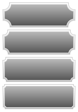 Silver metal plaques, plaquettes, plates with blank spaceのイラスト素材