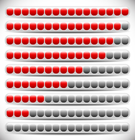 Horizontal progress, loading bars. Steps, phases, progression.のイラスト素材