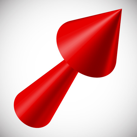 Red 3d arrow render on white. Vector.のイラスト素材