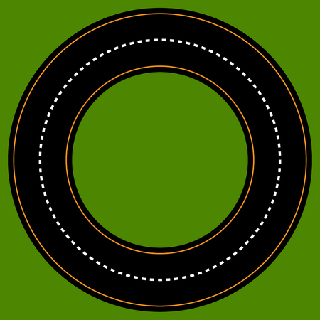Empty circle track / racetrack with 2 lanesのイラスト素材