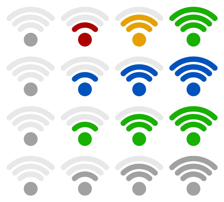 Signal strength indicator template. ( wireless connection, antenna signal strength)のイラスト素材