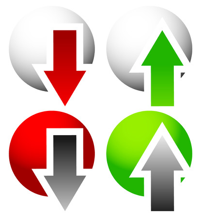 Green and red, up and down arrow. Vector.のイラスト素材
