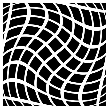 Abstract grid with twisting distortion. Vector art.のイラスト素材