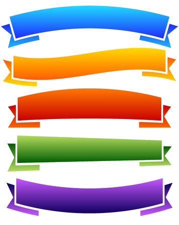 Set of colorful, blank banner, ribbon backgrounds.のイラスト素材