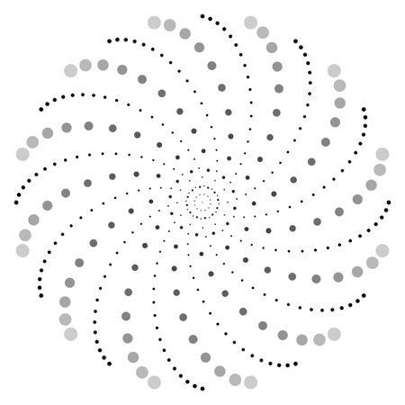Dotted circular motif, dotted spiral pattern. Vector.のイラスト素材