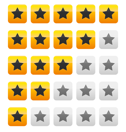 Star rating vector. Star rating wih squares.のイラスト素材