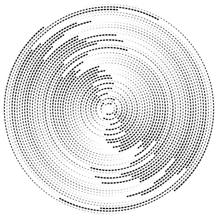 Concentric circles abstract element. Radiating, radial circles, ripple effect.のイラスト素材