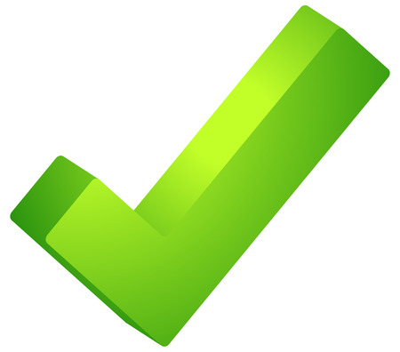 3d Green check mark, tick icon. Vector illustration.のイラスト素材